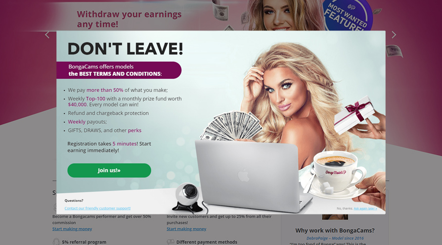 Begin zelf te webcammen bij BongaModels