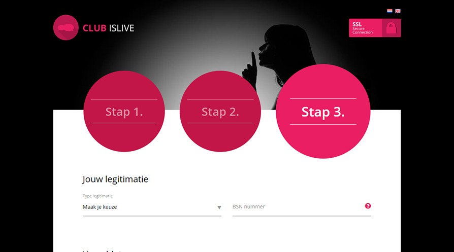 Legitimatie toevoegen voor aanmelden bij isLive